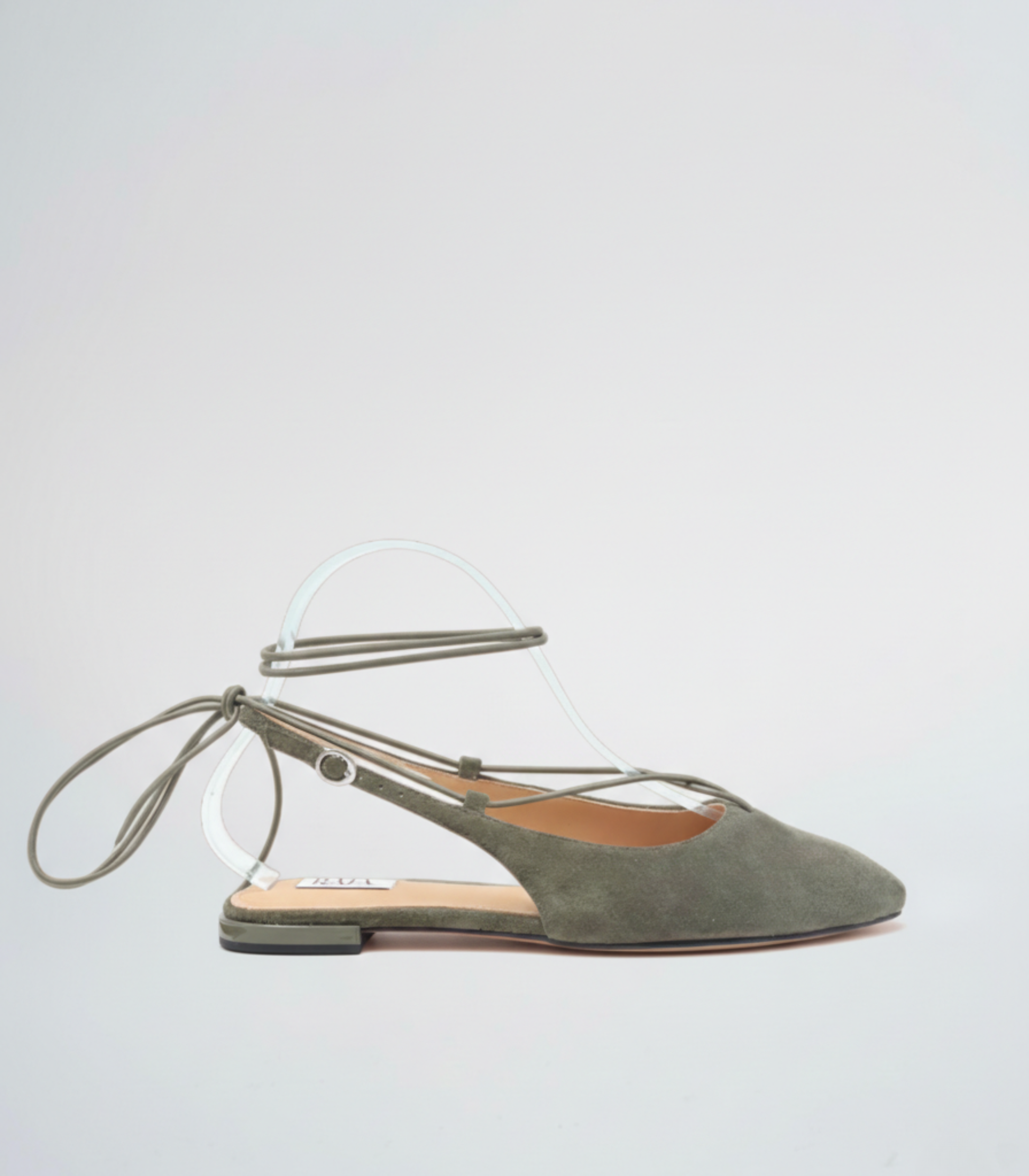 Solea — Olive Suede Lace Up Flat